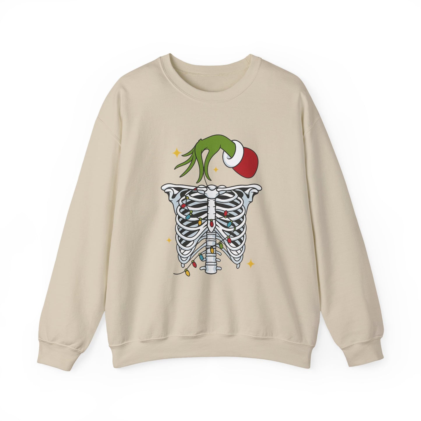 Grinch Holding Your Skeleton Ornaments - Christmas Sweatshirt | Holiday | Roly Poly Print