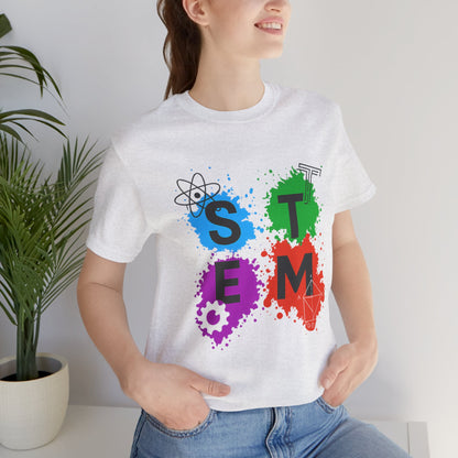 STEM Paintball Splatters - Teacher T-Shirt | STEM | Roly Poly Print