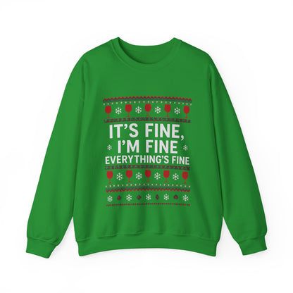 It's Fine, I'm Fine, Everything's Fine Traditional - Christmas Sweatshirt | Holiday | Roly Poly Print