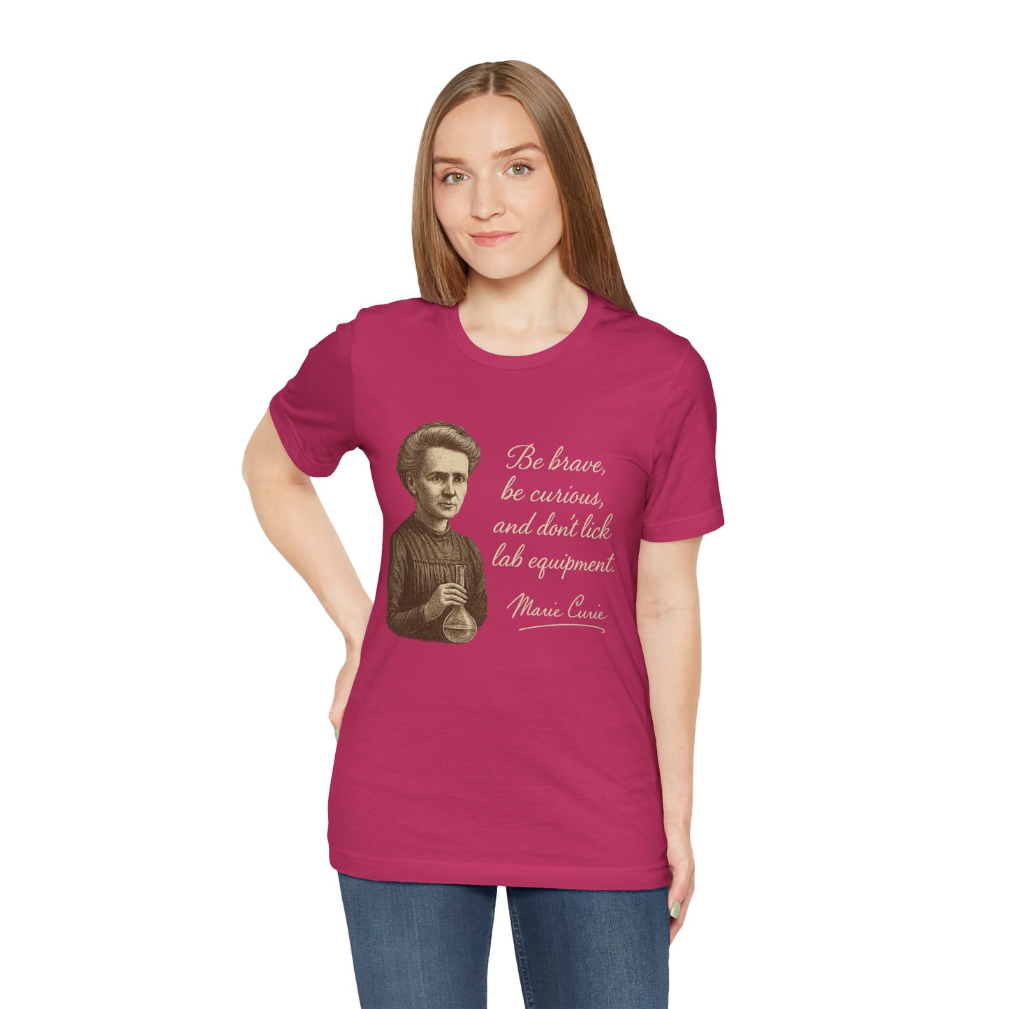 Don't Lick the Lab Equipment Madam Curie - Quote T-Shirt | Nursing and Healthcare | Roly Poly Print