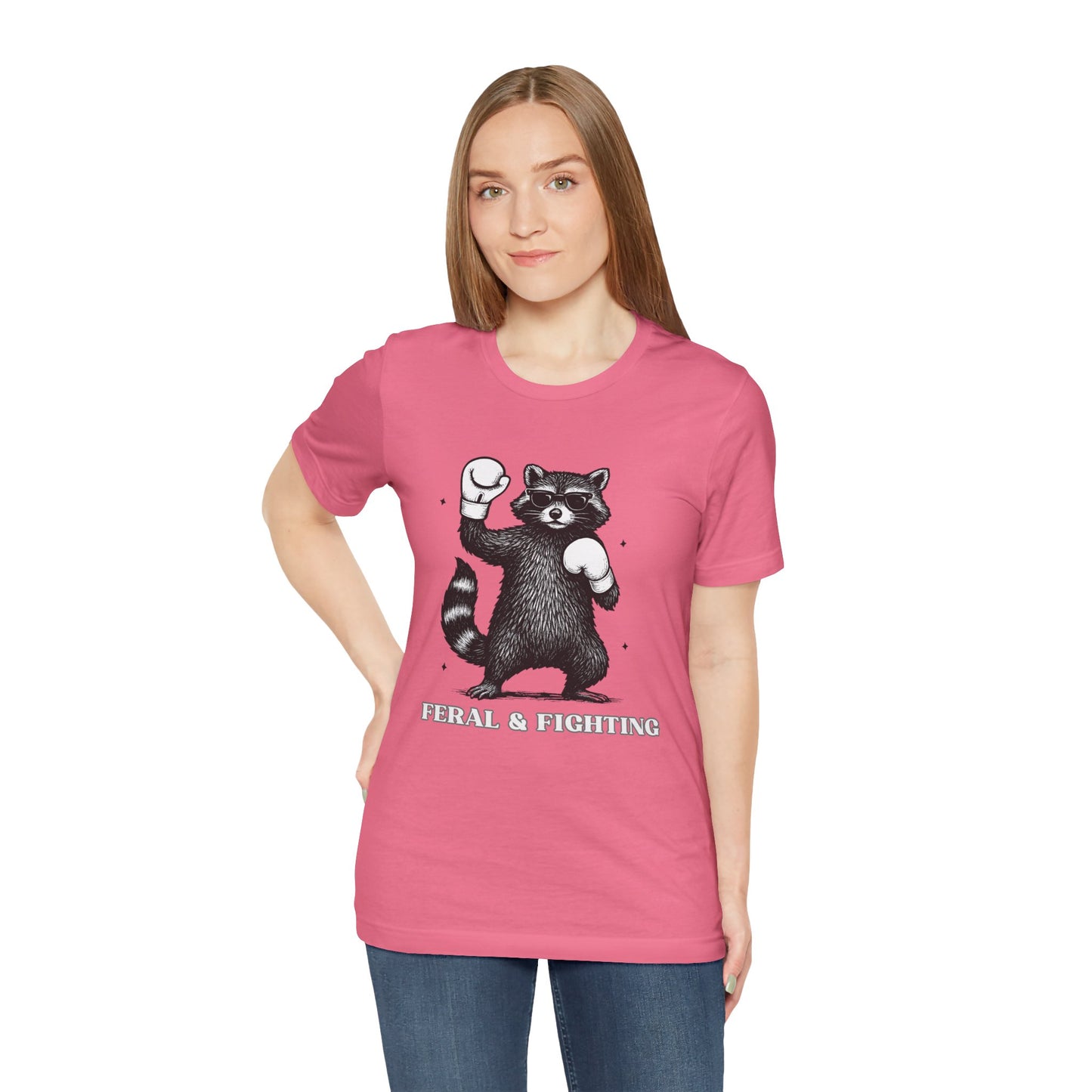 Feral and Fighting Boxing Raccoon - T-Shirt | Funny & Sarcastic | Roly Poly Print