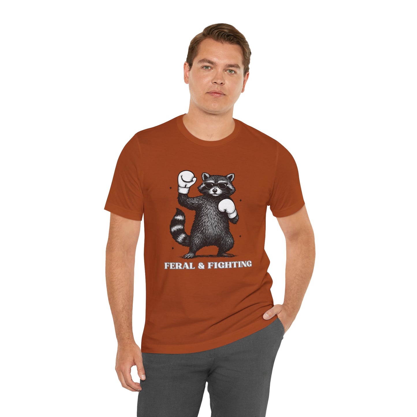 Feral and Fighting Boxing Raccoon - T-Shirt | Funny & Sarcastic | Roly Poly Print