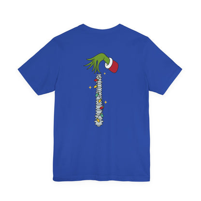 Grinch Holding Your Skeleton Ornaments - Christmas T-Shirt | Holiday | Roly Poly Print