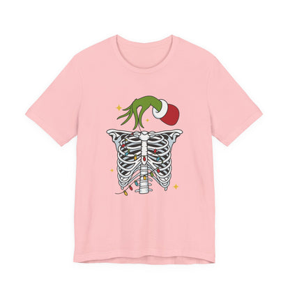 Grinch Holding Your Skeleton Ornaments - Christmas T-Shirt | Holiday | Roly Poly Print