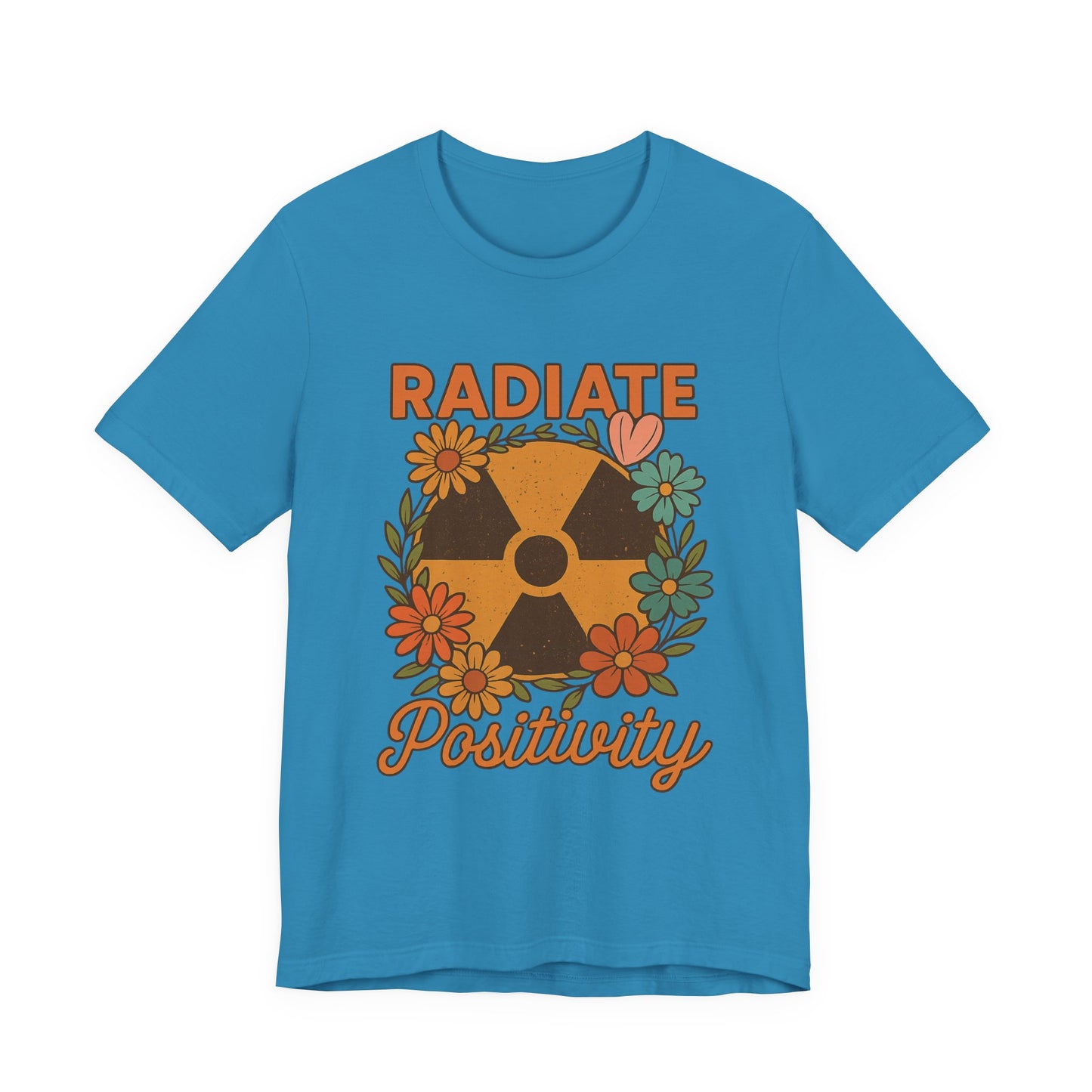 Radiate Positivity Radiation Symbol with Daisies - T-Shirt | Nurses and Healthcare | Roly Poly Print
