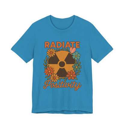 Radiate Positivity Radiation Symbol with Daisies - T-Shirt | Nurses and Healthcare | Roly Poly Print