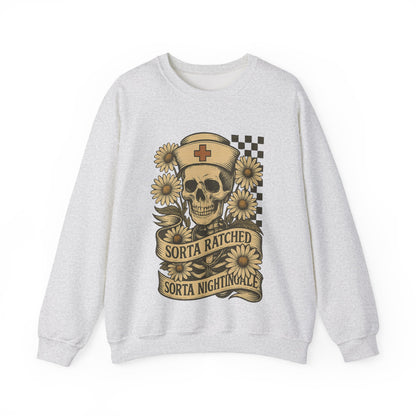 Sorta Ratched Sorta Nightingale with Daisies - Sweatshirt | Nurses and Healthcare | Roly Poly Print
