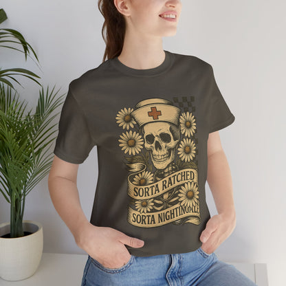 Sorta Ratched Sorta Nightingale with Daisies - T-Shirt | Nurses and Healthcare | Roly Poly Print