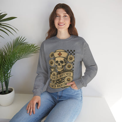 Sorta Ratched Sorta Nightingale with Daisies - Sweatshirt | Nurses and Healthcare | Roly Poly Print