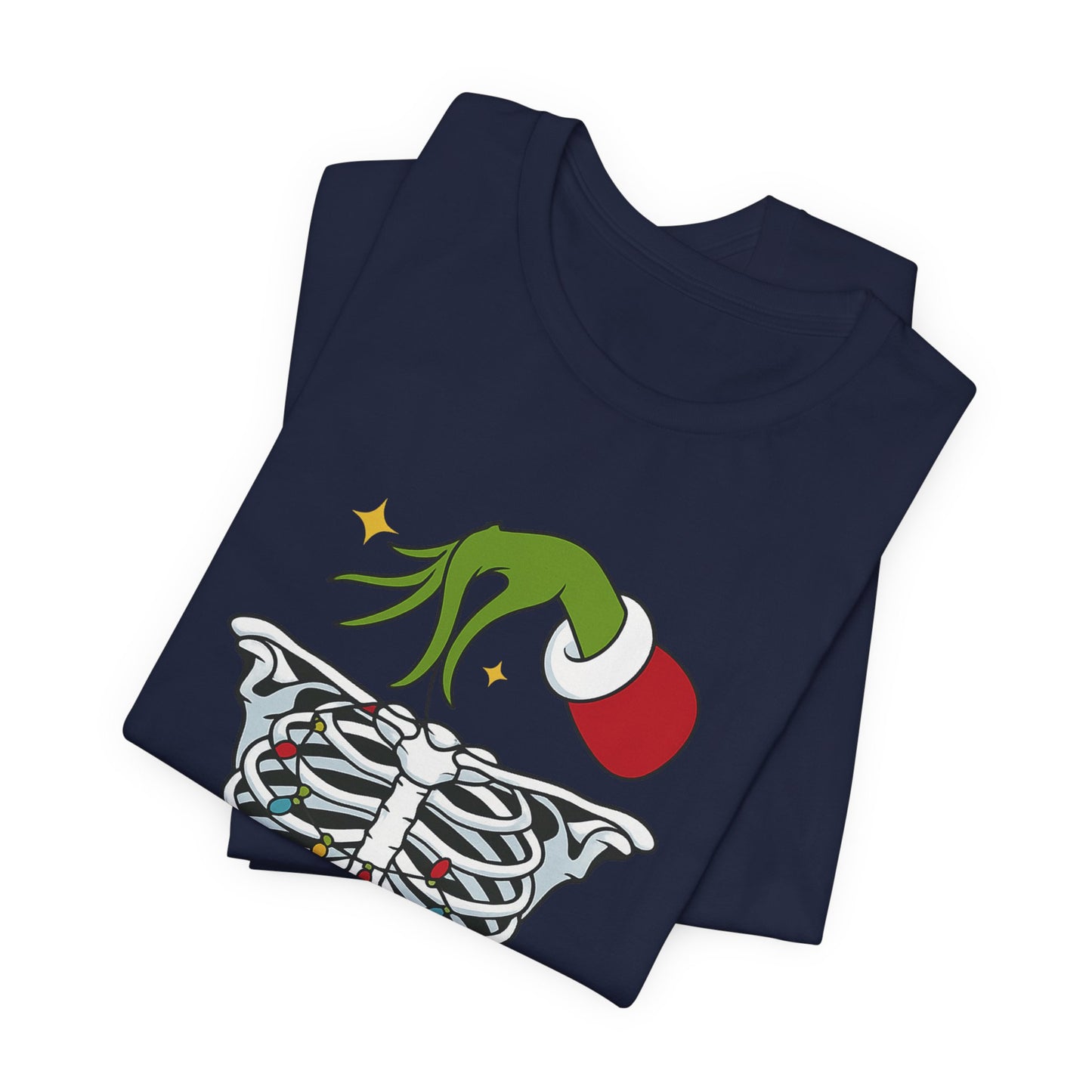 Grinch Holding Your Skeleton Ornaments - Christmas T-Shirt | Holiday | Roly Poly Print