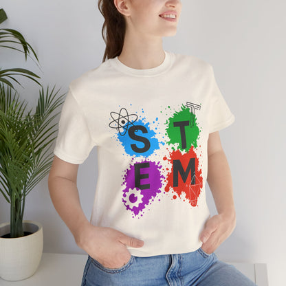 STEM Paintball Splatters - Teacher T-Shirt | STEM | Roly Poly Print