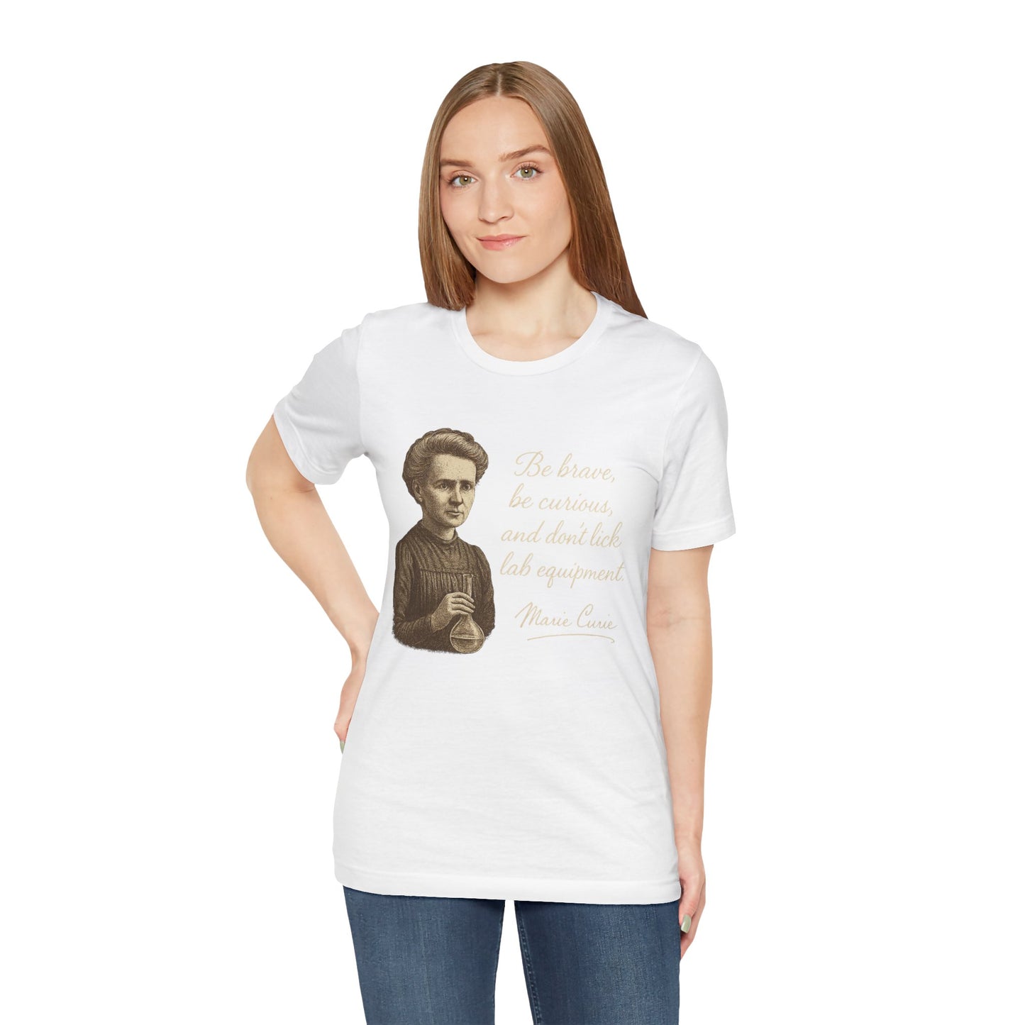 Don't Lick the Lab Equipment Madam Curie - Quote T-Shirt | Nursing and Healthcare | Roly Poly Print