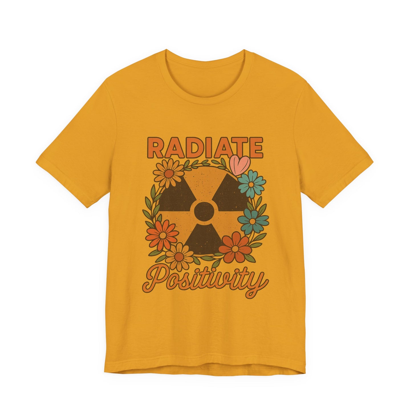 Radiate Positivity Radiation Symbol with Daisies - T-Shirt | Nurses and Healthcare | Roly Poly Print
