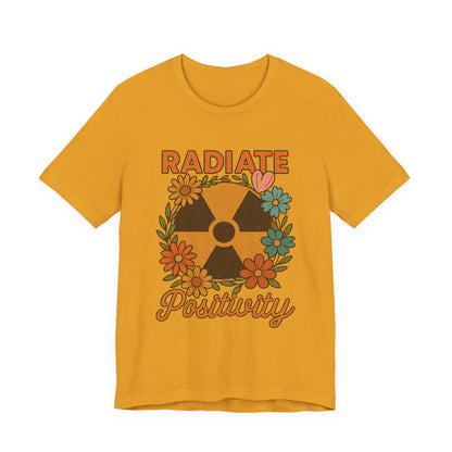 Radiate Positivity Radiation Symbol with Daisies - T-Shirt | Nurses and Healthcare | Roly Poly Print