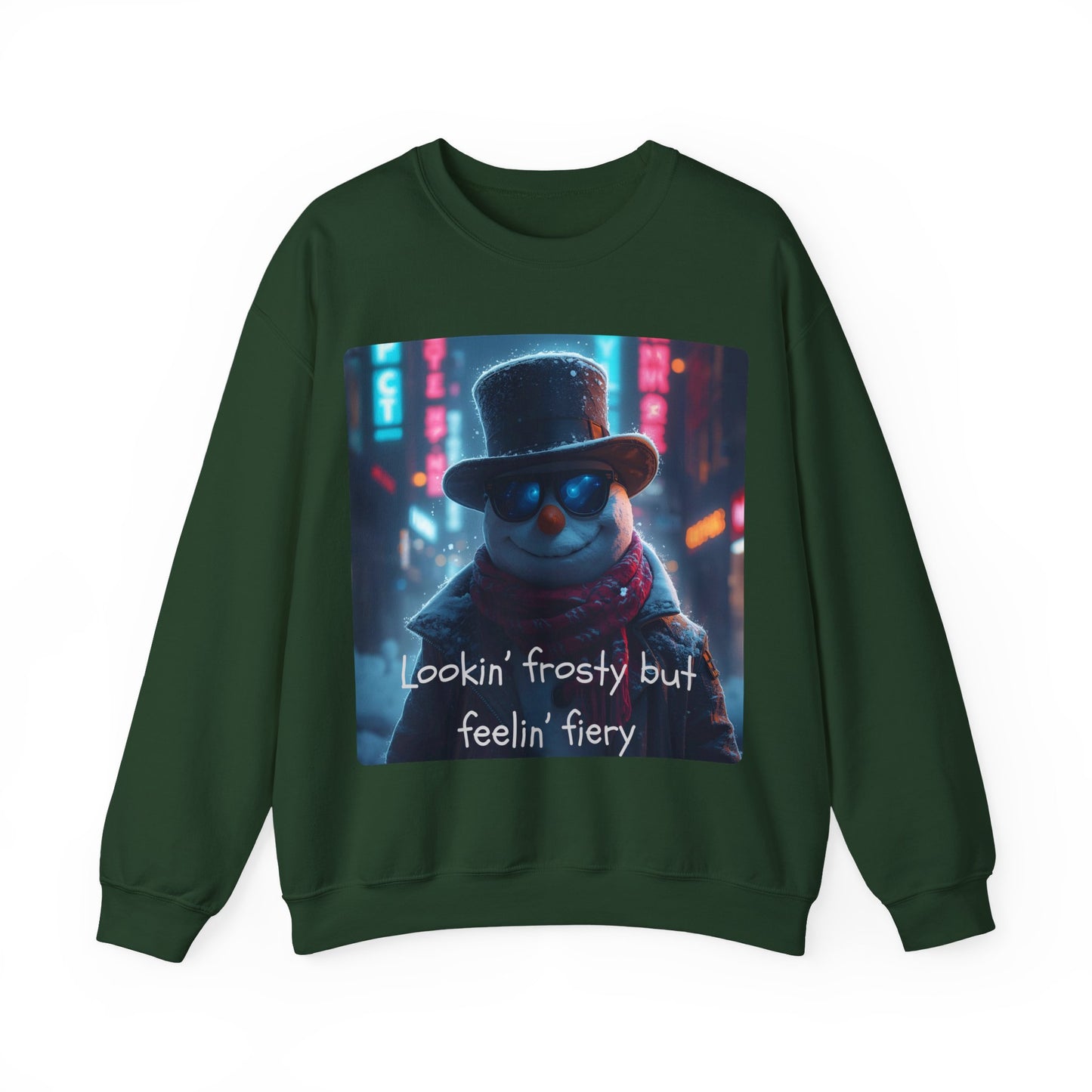 Lookin' Frosty, but Feelin' Fiery Snowman - Christmas Sweatshirt | Holiday | Roly Poly Print