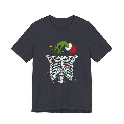 Grinch Holding Your Skeleton Ornaments - Christmas T-Shirt | Holiday | Roly Poly Print