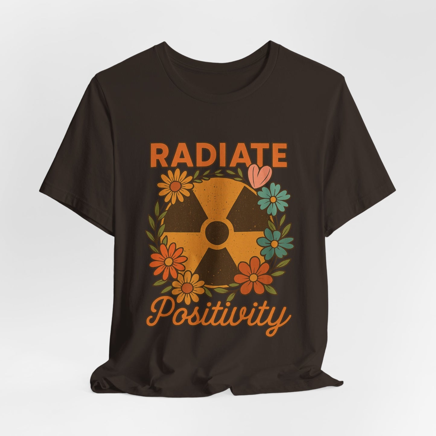Radiate Positivity Radiation Symbol with Daisies - T-Shirt | Nurses and Healthcare | Roly Poly Print