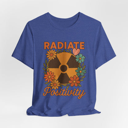 Radiate Positivity Radiation Symbol with Daisies - T-Shirt | Nurses and Healthcare | Roly Poly Print