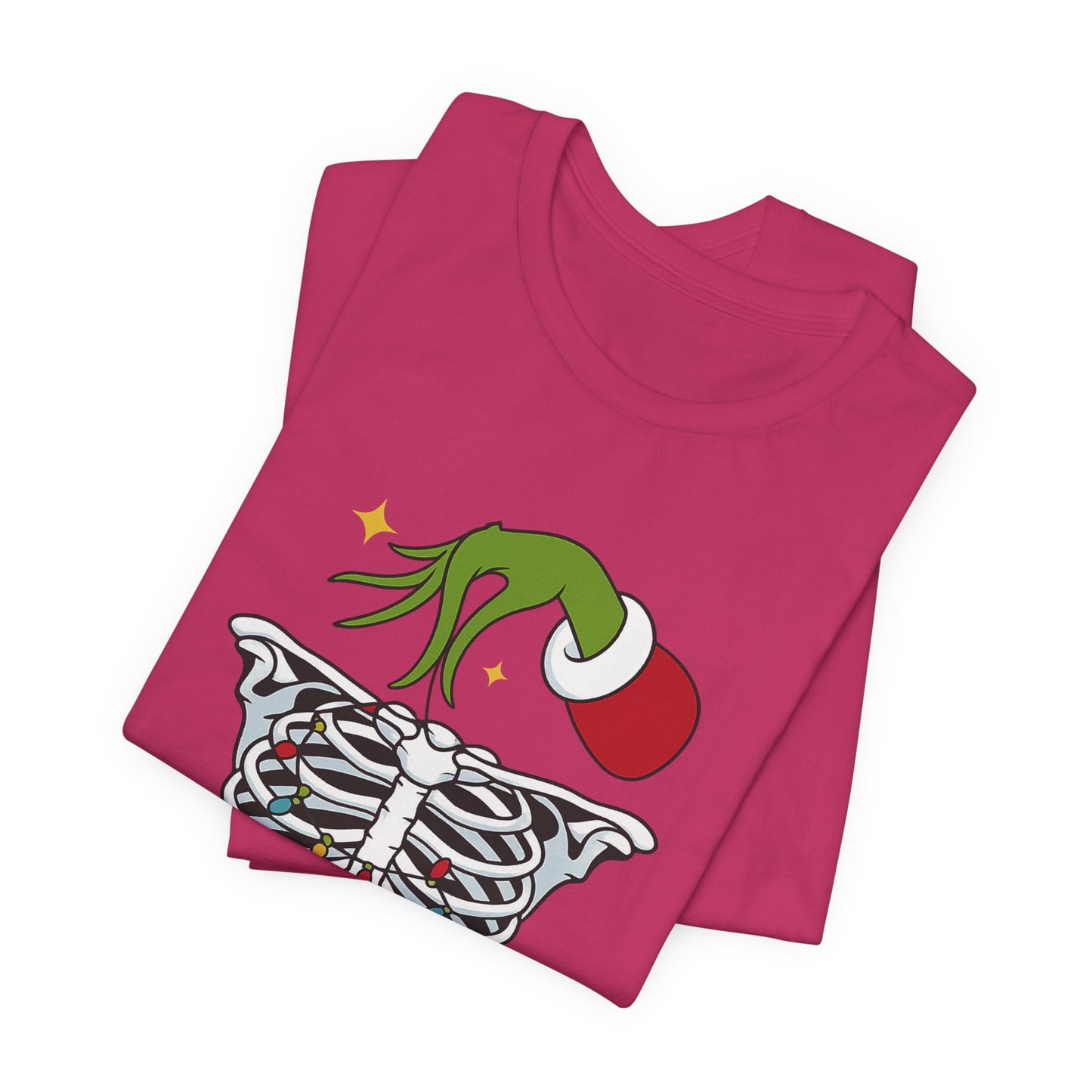 Grinch Holding Your Skeleton Ornaments - Christmas T-Shirt | Holiday | Roly Poly Print