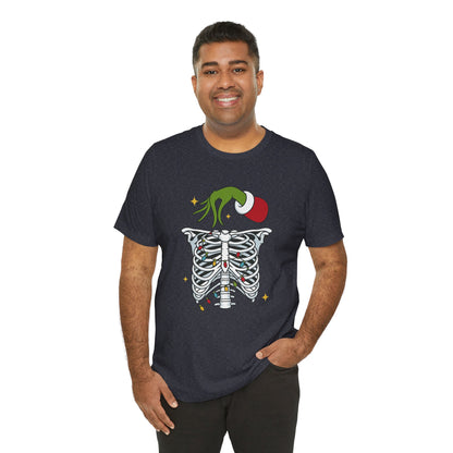 Grinch Holding Your Skeleton Ornaments - Christmas T-Shirt | Holiday | Roly Poly Print