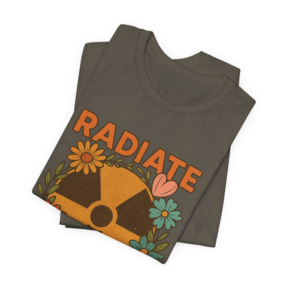 Radiate Positivity Radiation Symbol with Daisies - T-Shirt | Nurses and Healthcare | Roly Poly Print