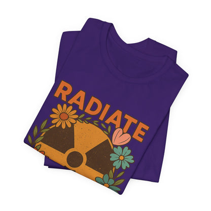 Radiate Positivity Radiation Symbol with Daisies - T-Shirt | Nurses and Healthcare | Roly Poly Print