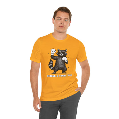 Feral and Fighting Boxing Raccoon - T-Shirt | Funny & Sarcastic | Roly Poly Print