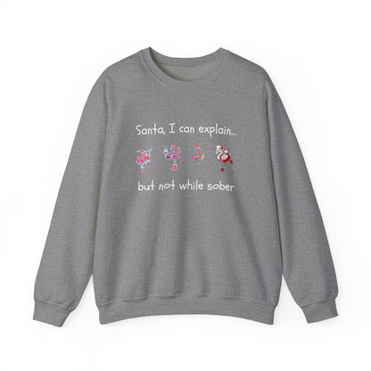 Santa I Can Explain, But Not While Sober Flamingos - Christmas Sweater | Holiday | Roly Poly Print