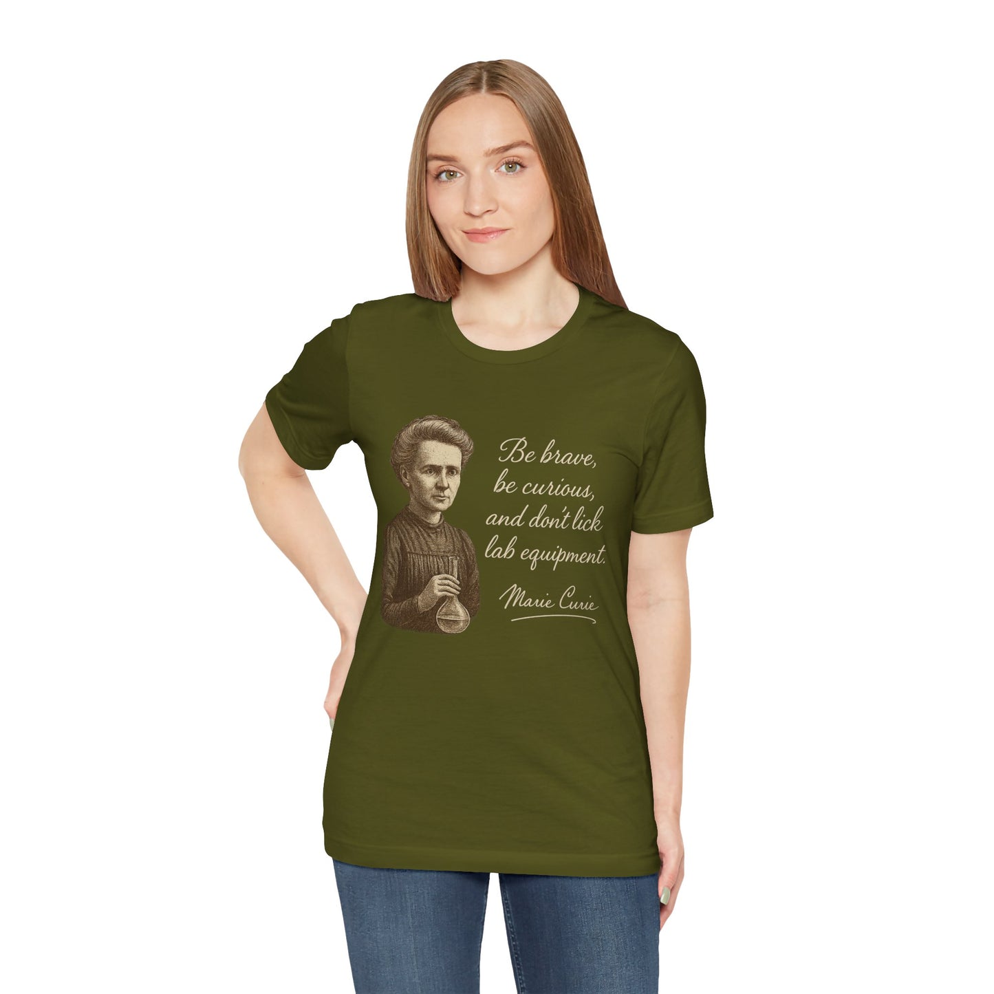 Don't Lick the Lab Equipment Madam Curie - Quote T-Shirt | Nursing and Healthcare | Roly Poly Print