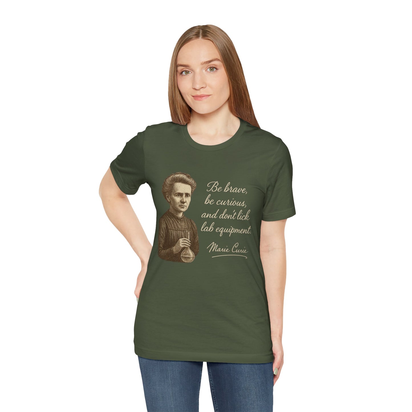 Don't Lick the Lab Equipment Madam Curie - Quote T-Shirt | Nursing and Healthcare | Roly Poly Print
