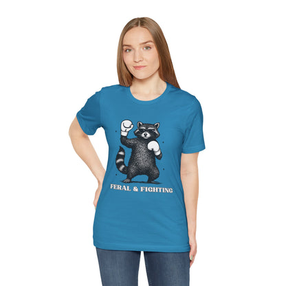 Feral and Fighting Boxing Raccoon - T-Shirt | Funny & Sarcastic | Roly Poly Print