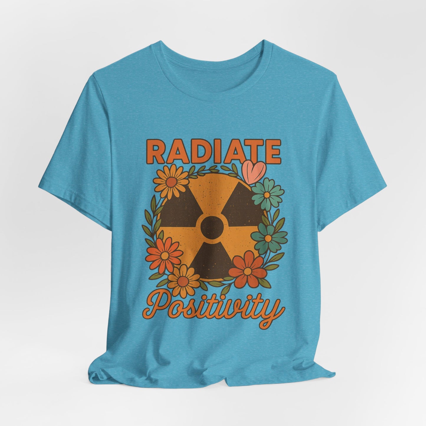 Radiate Positivity Radiation Symbol with Daisies - T-Shirt | Nurses and Healthcare | Roly Poly Print