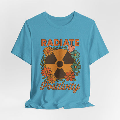 Radiate Positivity Radiation Symbol with Daisies - T-Shirt | Nurses and Healthcare | Roly Poly Print