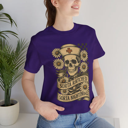 Sorta Ratched Sorta Nightingale with Daisies - T-Shirt | Nurses and Healthcare | Roly Poly Print