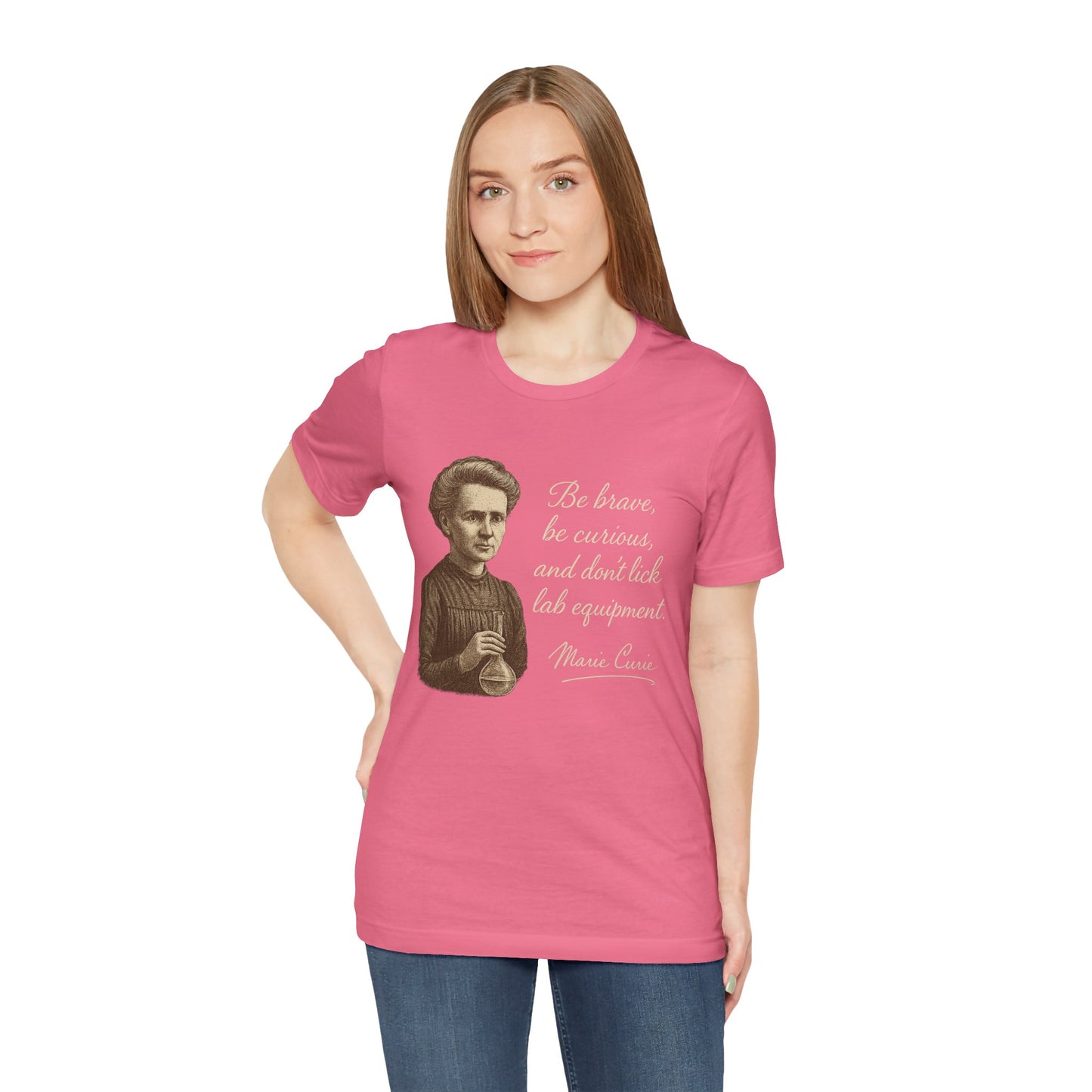 Don't Lick the Lab Equipment Madam Curie - Quote T-Shirt | Nursing and Healthcare | Roly Poly Print