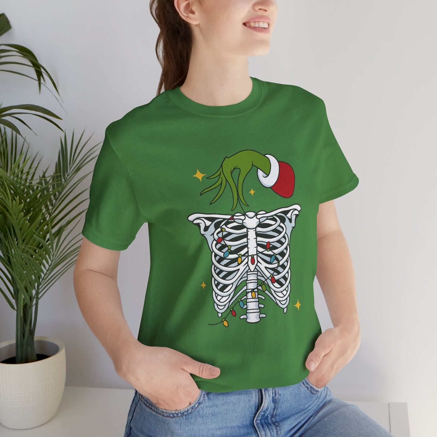 Grinch Holding Your Skeleton Ornaments - Christmas T-Shirt | Holiday | Roly Poly Print