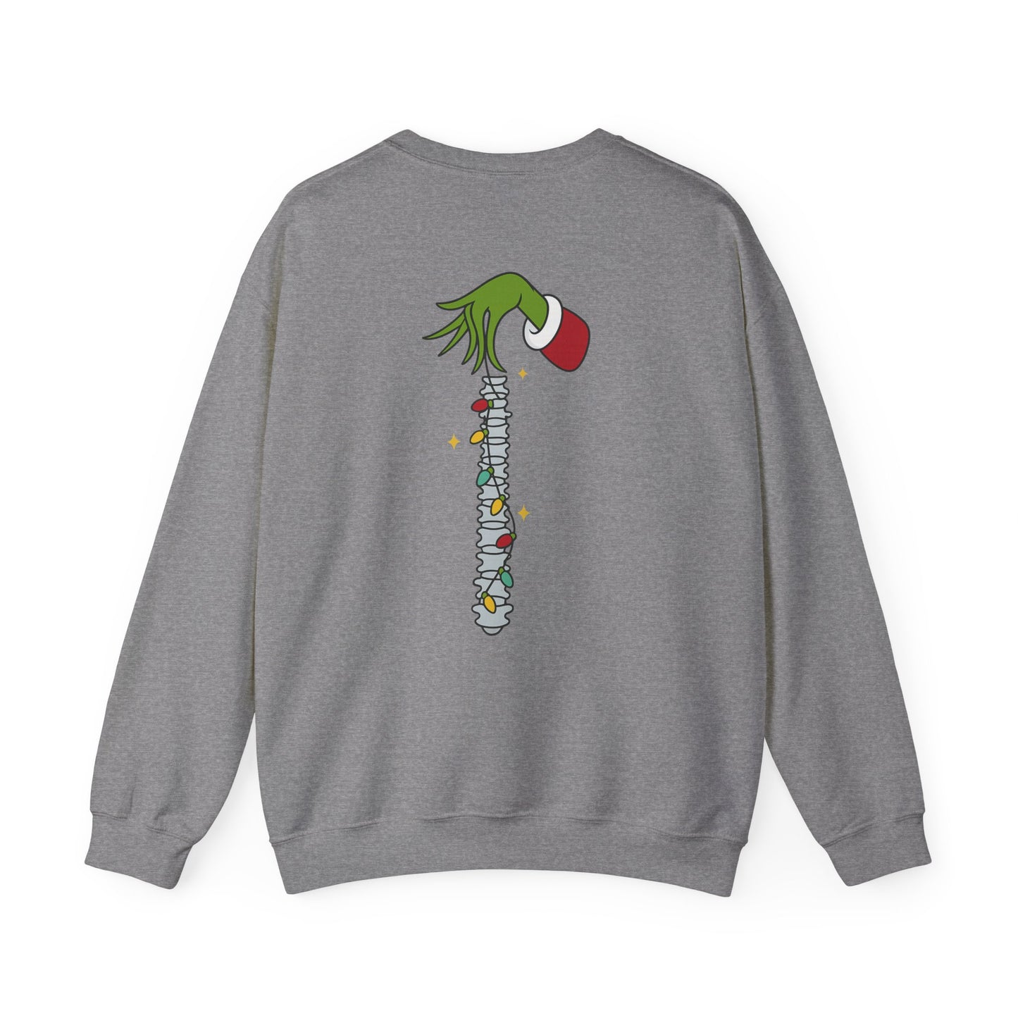 Grinch Holding Your Skeleton Ornaments - Christmas Sweatshirt | Holiday | Roly Poly Print