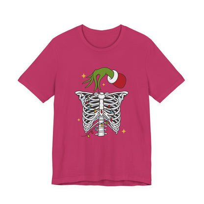 Grinch Holding Your Skeleton Ornaments - Christmas T-Shirt | Holiday | Roly Poly Print