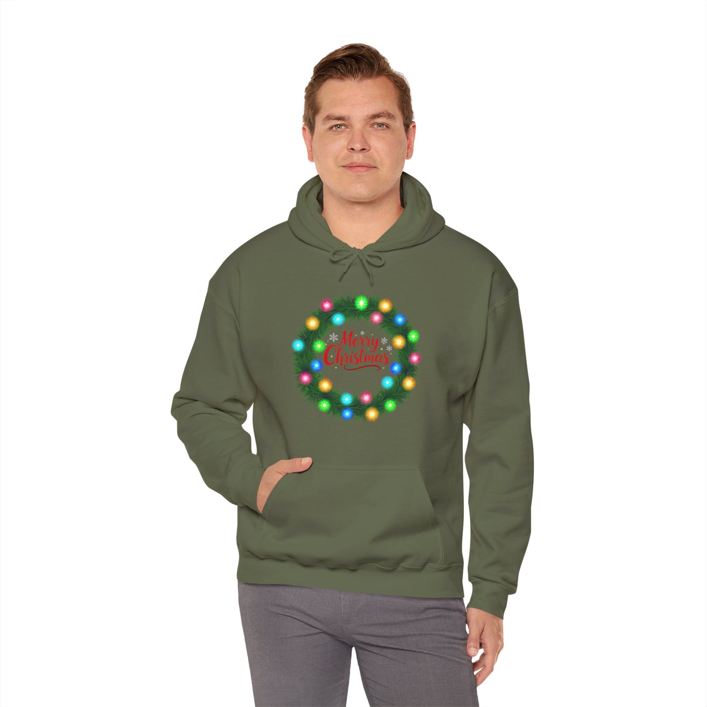 Merry Christmas Wreath - Christmas Hoodie | Holiday | Roly Poly Print