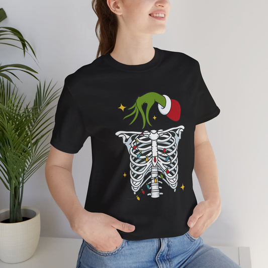 Grinch Holding Your Skeleton Ornaments - Christmas T-Shirt | Holiday | Roly Poly Print
