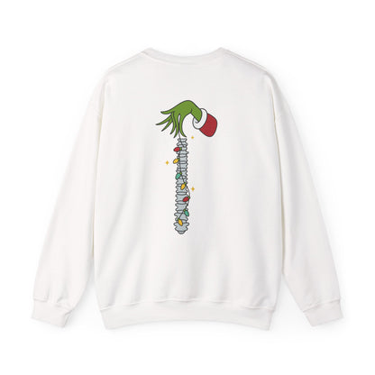 Grinch Holding Your Skeleton Ornaments - Christmas Sweatshirt | Holiday | Roly Poly Print