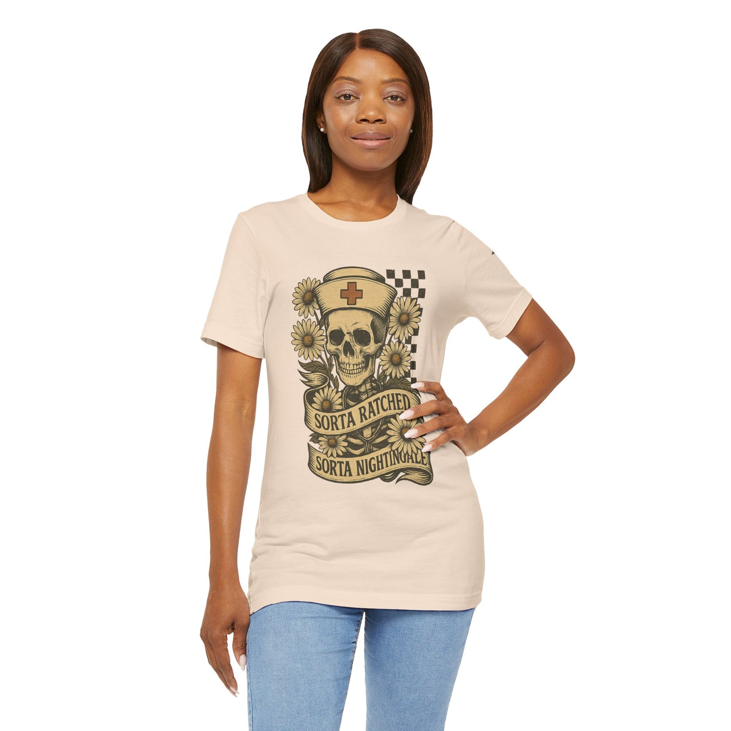 Sorta Ratched Sorta Nightingale with Daisies - T-Shirt | Nurses and Healthcare | Roly Poly Print