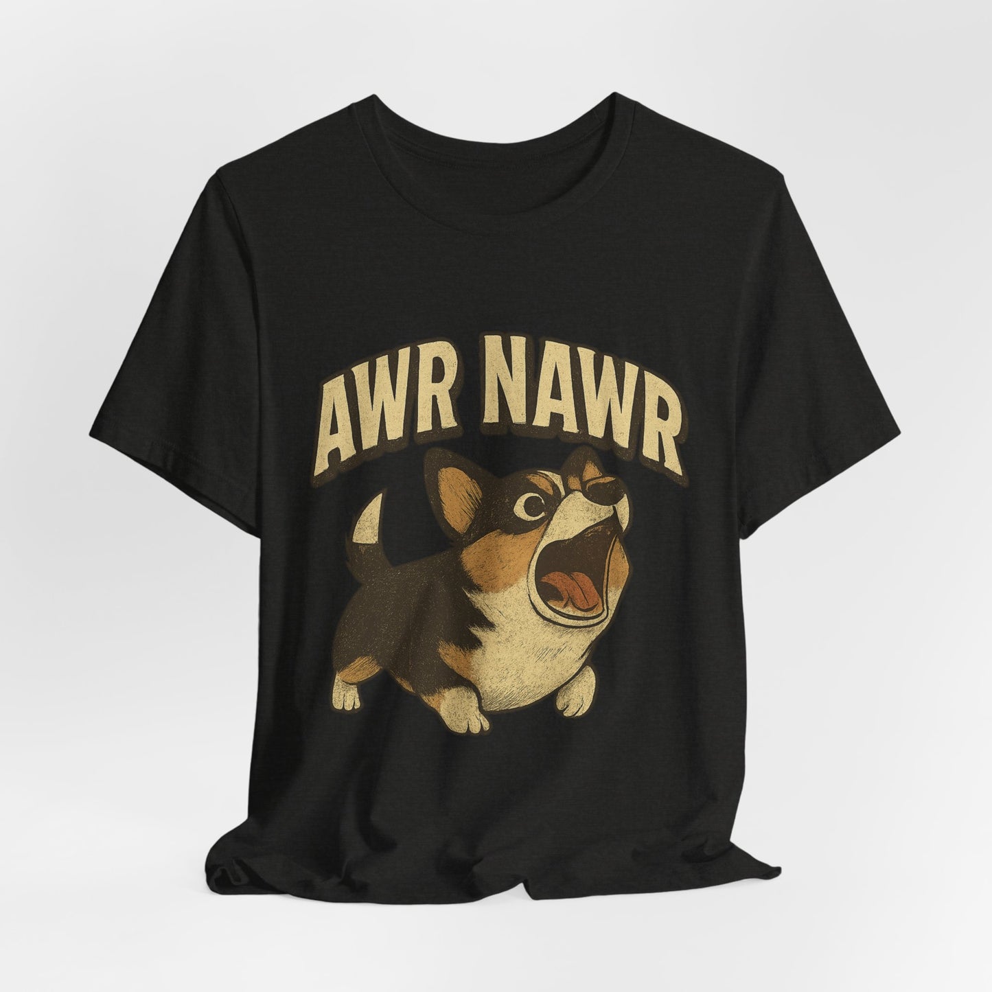 Awr Nawr Corgi T-Shirt — Cute Barking Dog Graphic Tee