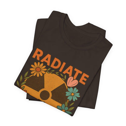 Radiate Positivity Radiation Symbol with Daisies - T-Shirt | Nurses and Healthcare | Roly Poly Print