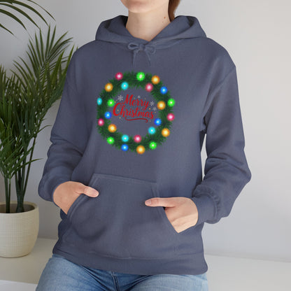 Merry Christmas Wreath - Christmas Hoodie | Holiday | Roly Poly Print