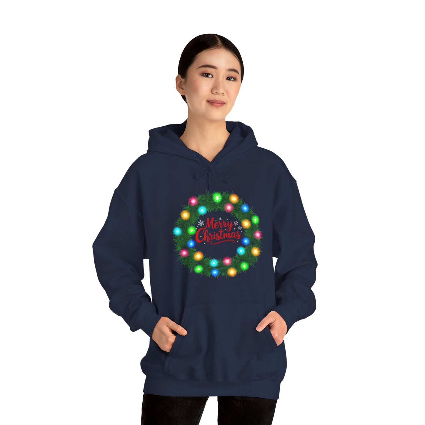 Merry Christmas Wreath - Christmas Hoodie | Holiday | Roly Poly Print