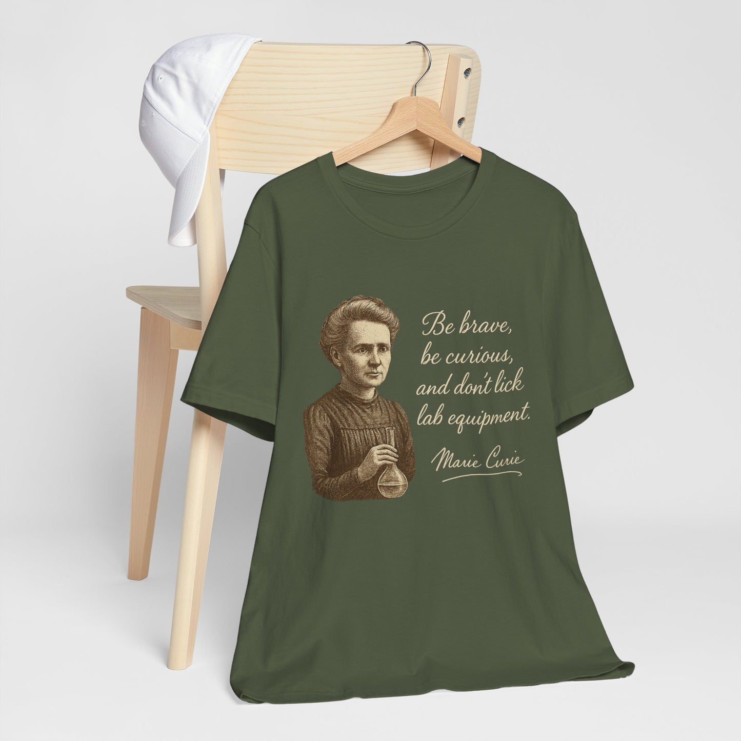 Don't Lick the Lab Equipment Madam Curie - Quote T-Shirt | Nursing and Healthcare | Roly Poly Print