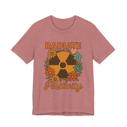 Radiate Positivity Radiation Symbol with Daisies - T-Shirt | Nurses and Healthcare | Roly Poly Print