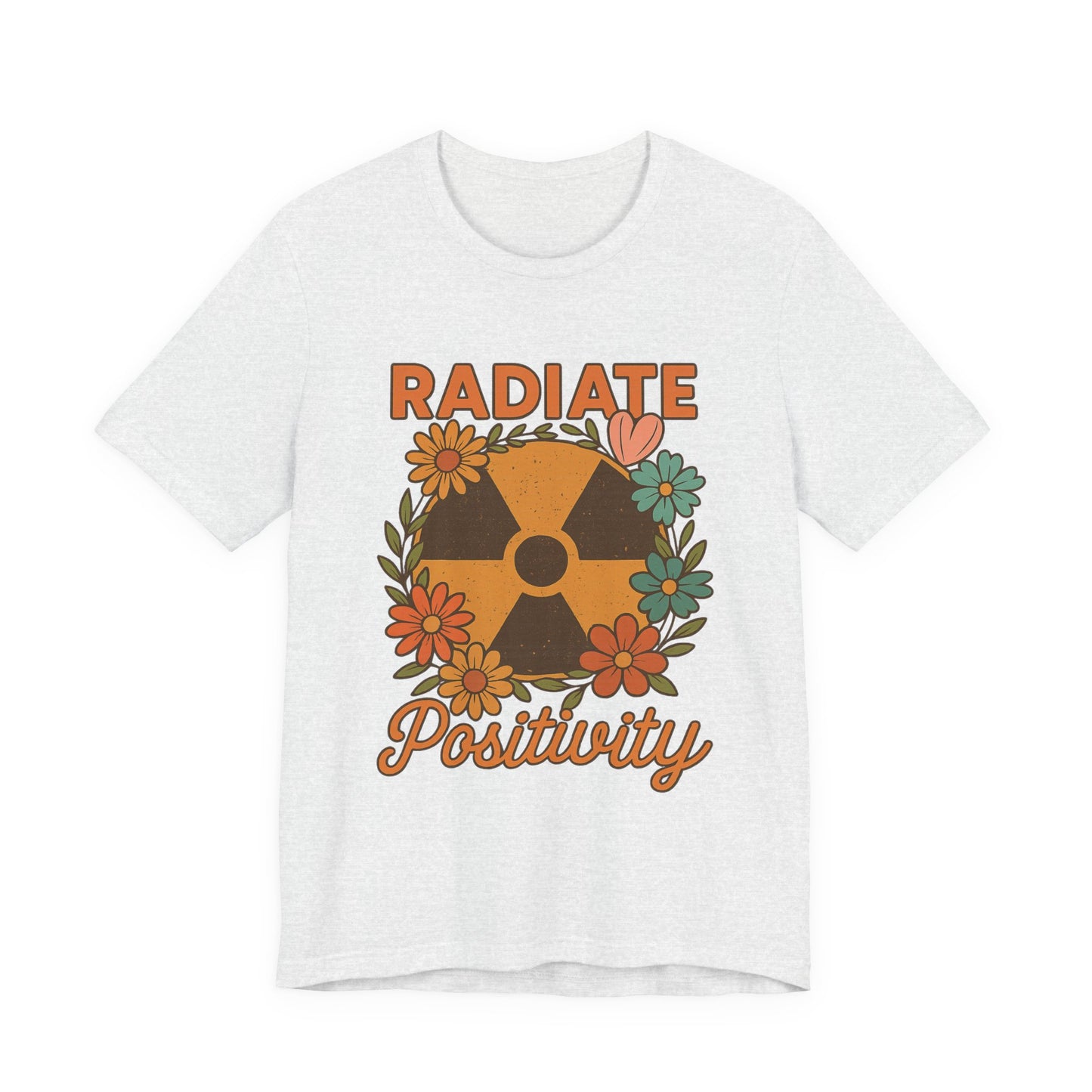 Radiate Positivity Radiation Symbol with Daisies - T-Shirt | Nurses and Healthcare | Roly Poly Print