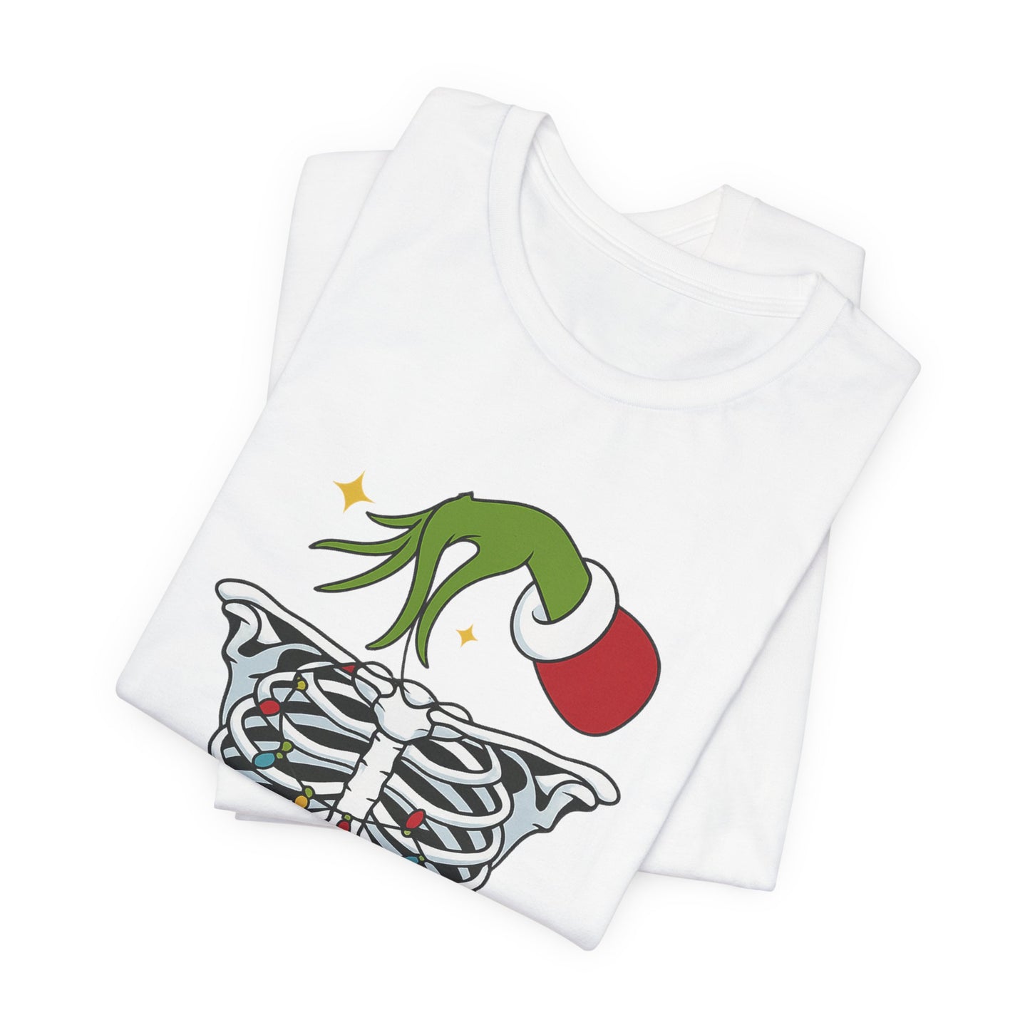 Grinch Holding Your Skeleton Ornaments - Christmas T-Shirt | Holiday | Roly Poly Print